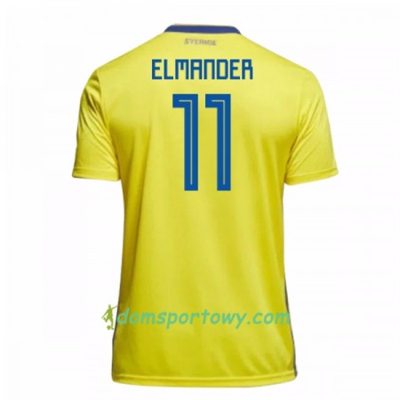 Koszulka Szwecja Elmander 11 Domowe Koszulki Piłkarskie Mistrzostwa Świata 2018